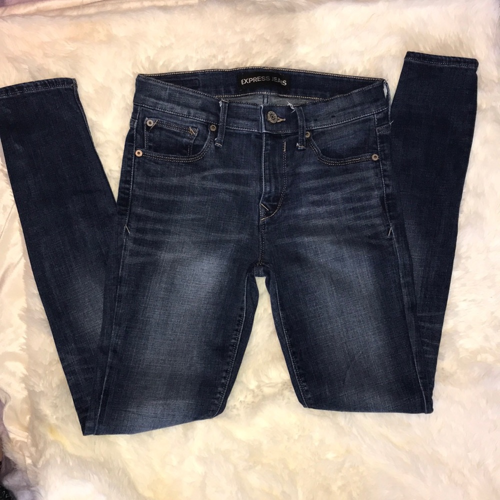 Express Mid Rise Legging Jean - Medium Wash